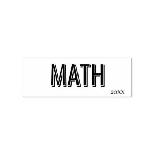 Minimalistische paarse verticale tekst schoolvak zelfinktende stempel