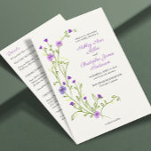 Minimalistische Paarse Wildflower All-in-One bruil Kaart