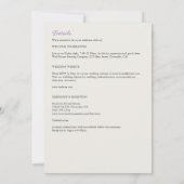 Minimalistische Paarse Wildflower All-in-One bruil Kaart (Achterkant)