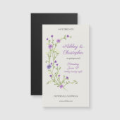 Minimalistische Paarse Wildflower Bewaar de datumm (Voorkant / Achterkant)