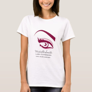 Minimalistische Paarse Wimper Extensie Make-up Art T-shirt