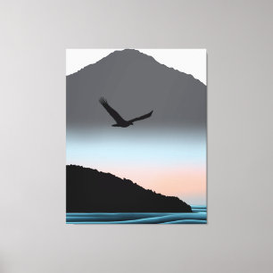 Minimalistische Pacific Northwest Eagle Mountain K Canvas Afdruk