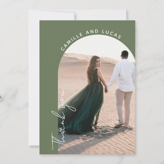 Minimalistische palmbomen trouw Dank je kaart (Voorkant)