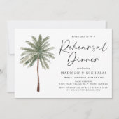 Minimalistische palmboom proefhuwelijksdiner kaart (Voorkant)