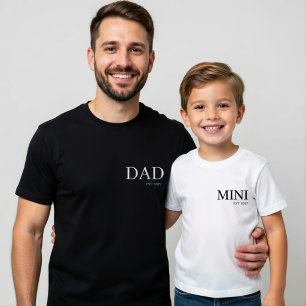 Minimalistische papa T-shirt PAPA EST Jaar