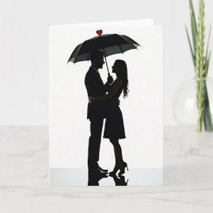 Minimalistische Paraplu Liefdeskaart Kaart