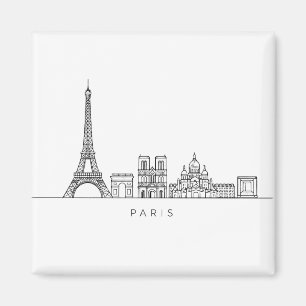 Minimalistische Parijse Skyline Lijnkunst Magneet