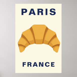 Minimalistische Paris Frankrijk Croissant Franse B Poster
