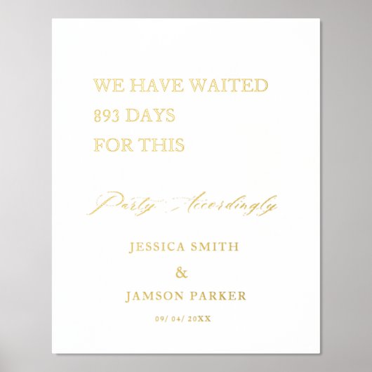 Minimalistische partij dienovereenkomstig bruiloft folie afdrukken (Voorkant)