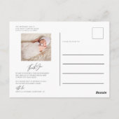 Minimalistische pasgeboren foto Hello World aankon Briefkaart (Achterkant)