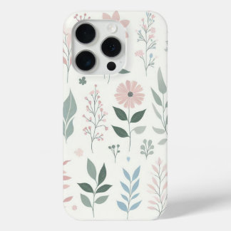 Minimalistische pastel bloementelefoonhoesje iPhone 15 pro case