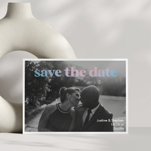 Minimalistische Pastel Gradiënt Overlay Trouwtrend Save The Date