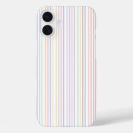 Minimalistische pastel kleurrijke verticale lijnen iPhone 16 plus hoesje