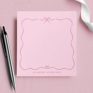 Minimalistische Pastel Mooie Boog Monogram Naam Notitieblok