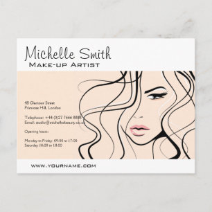 Minimalistische Pastel Perzik Elegante Vrouwelijke Briefkaart