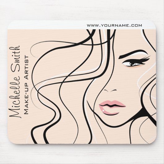 Minimalistische Pastel Perzik Elegante Vrouwelijke Muismat (Voorkant)