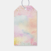 Minimalistische Pastel Rainbow Gold Verjaardag Cadeaulabel (Achterkant)
