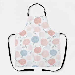 Minimalistische pastel roze witte bloemmotief schort