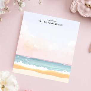 Minimalistische Pastel Strand Oceaan Gepersonalise Notitieblok