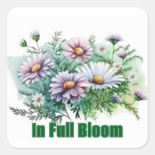 Minimalistische Pastel Watercolor Bloemenboeket Pe Vierkante Sticker