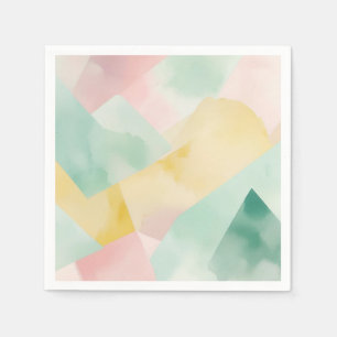 Minimalistische pastel Waterverf met geometrische Servet