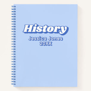 Minimalistische Pastelblauwe Typografie Schoolvak Notitieboek