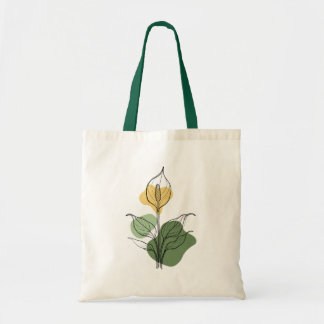 Minimalistische Peace Lily Lijn Kunst Tas