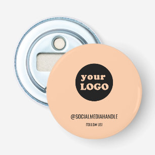 Minimalistische Peach Custom Business Logo Button Flesopener