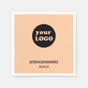 Minimalistische Peach Custom Business Logo Servet