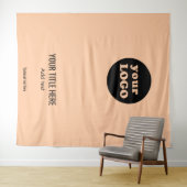Minimalistische Peach Custom Business Logo Wandkleed (In Situ (horizontaal))