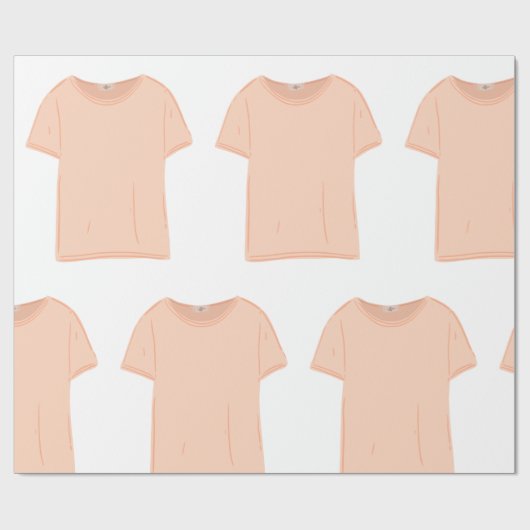 Minimalistische Peach T-shirt illustratie Cadeaupapier (Vlak)