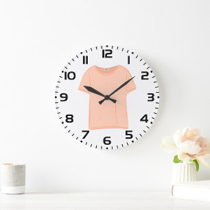 Minimalistische Peach T-shirt illustratie Grote Klok