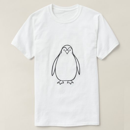 Minimalistische Penguin Line Art T-shirt (Design voorkant)