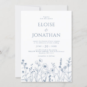 Minimalistische Periwinkle Wildflower Details Huwe Kaart