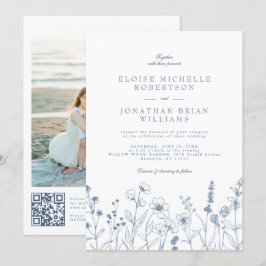 Minimalistische Periwinkle Wildflower Details Huwe Kaart