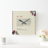 Minimalistische persoonlijke liefdesbrief handgesc vierkante klok (Huis)