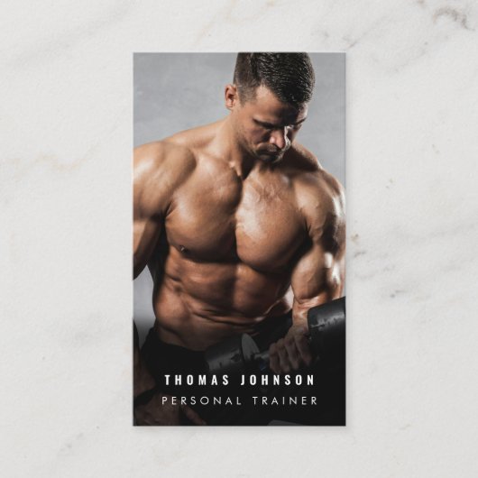 Minimalistische persoonlijke trainer Fitness Atlee Visitekaartje (Voorkant)