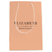 Minimalistische perzik bruidsmeisje geschenken Ele Medium Cadeauzakje (Voorkant)