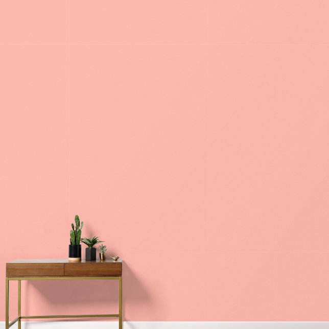 Minimalistische perzik roze effen effen kleur mode behang (Hal)