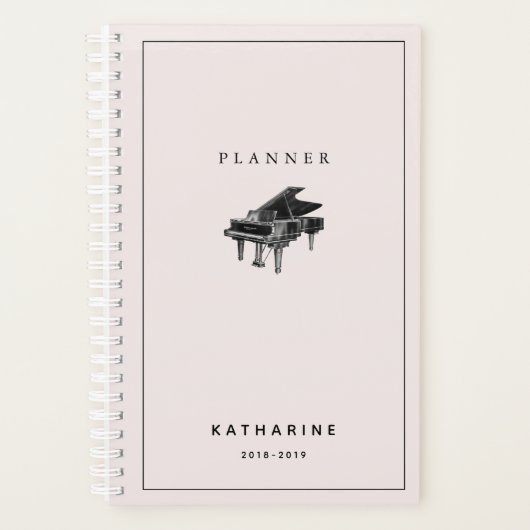 Minimalistische  Piano Blush Pink Planner (Voorkant)