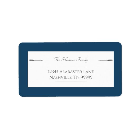 Minimalistische pijlen bruiloft | Adres Marseille  Etiket (Voorkant)