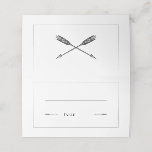 Minimalistische pijlen bruiloft | Wit (Buitenkant ongevouwen)