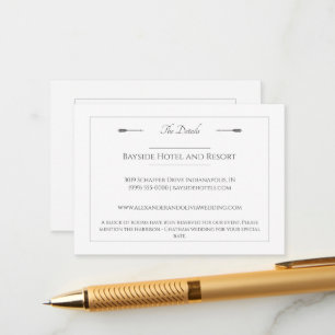 Minimalistische pijlen bruiloft   Wit Informatiekaartje