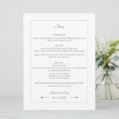 Minimalistische pijlen bruiloft | Wit Menu (Staand voorkant)