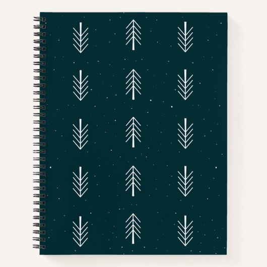 Minimalistische Pine Leaf Pattern Spiral Notitiebo Notitieboek (Voorkant)