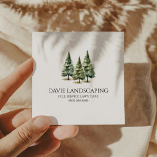 Minimalistische Pine Tree Forest Custom Vierkante Visitekaartje