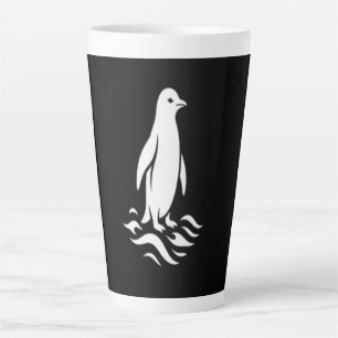 Minimalistische Pinguïn Lijn Kunst Winter Golf Mod Latte Mok