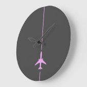 Minimalistische Pink Aviation Grote Klok (Hoek)