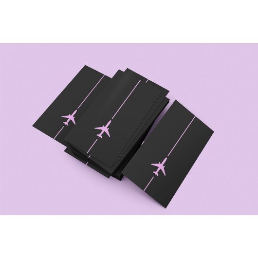 Minimalistische Pink Aviation Visitekaartje