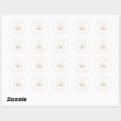 Minimalistische Pink Boho Regenboog Verjaardag Dan Ronde Sticker (Vel)